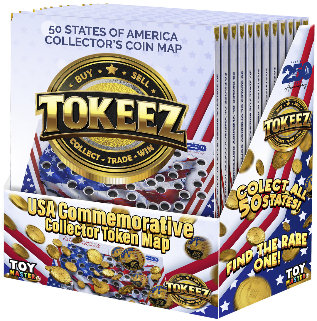 Toy Master Tokeez USA Collectible Coin Map - Toy Master