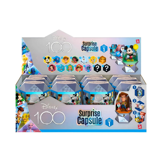 YuMe Disney 100 Series Mystery Capsule Blind Box Surprise Characters Figurines Toys - Pack of 1 XPRS
