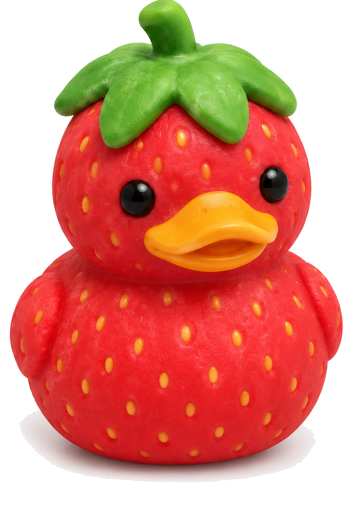 Jumbo Strawberry Duck Squishy